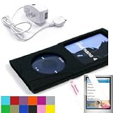 (4 in 1 combo) Many Color New Ipod Nano 4 Silicone Skin Case Cover (open Click Wheel) with Screen Protector for the New Apple iPod Nano Nano-Chromatic 4th Generation 8gb 16gb (Ipod Nano mp3 player not included) + Travel Charger for new ipod nano + BONUS Widsom*Courage Neckstrap