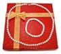 Boxed Genuine Pearl Necklace and Bracelet Set 14K Gold