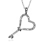 14k White Gold "Key-to-My-Heart" Diamond Pendant (.12 cttw, G-H Color, I1 Clarity)