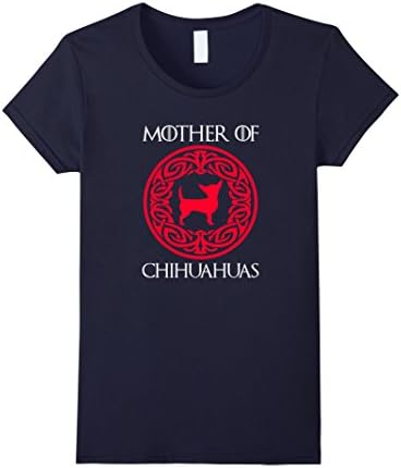 Women's Mother Of Chihuahuas T-Shirt - Funny Chihuahua Lover Shirts XL Navy
