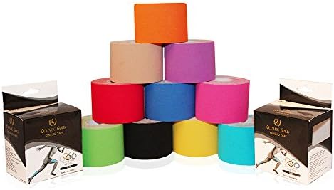 Kinesiology Tape By Olympic Gold Premium Therapeutic Athletic Kinesio Taping Sports Application Videos (Purple)