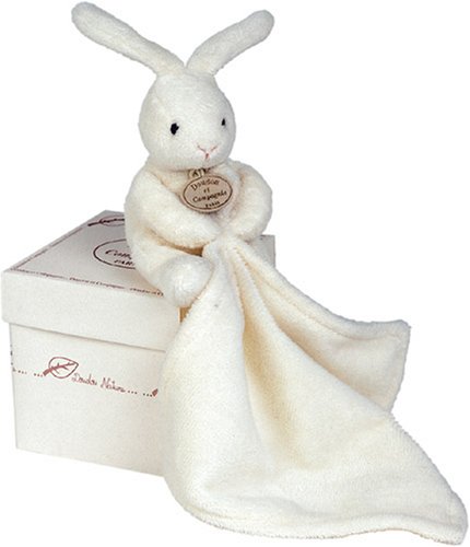 Childrens Toyshop   : Doudou et Compagnie 10cm Natural Rabbit with Towelling Doudou and Gift Box