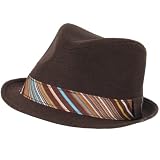 New Cotton Linen Retro Band Fedora Trilby Hat Large Extra Large Brown