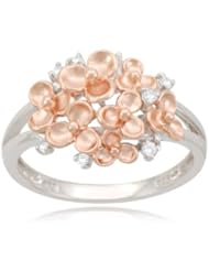 Sterling Silver Cluster Flower Diamond Ring