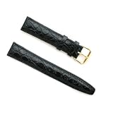 BANDA LEATHER WATCHBAND AFRICAN CROCODILE GRAIN LEATHER WATCH BAND WITH STAINLESS BUCKLE... by Caddy Bay Collection