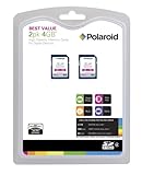 PNY Polaroid P-SDHC4G4X2-MF/POL 4GB Class 4 SDHC Memory Card - 2 Pack