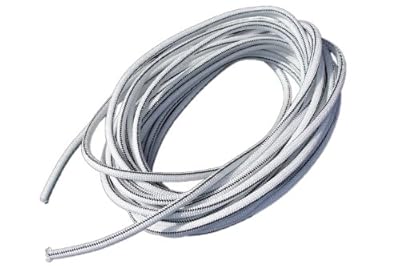 1/2" x 50' White Shock Bungee Rubber Rope Cord - Woven Jacketed