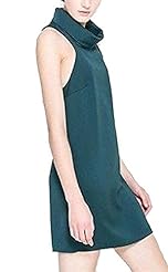 Girls Spring Sleeveless Knee Length Turtleneck  Dress