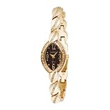 Dufonte Women's 73041YL White Cubic Zirconium Brown Dial Watch