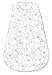 SwaddleDesigns Cotton Muslin Sleeping Sack with 2-Way Zipper, Sterling Starshine, Small