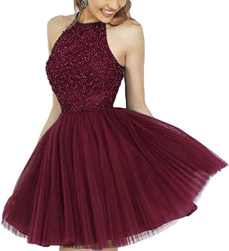 Shine Love 2016 Short Beading Keyhole Back Tulle Homecoming Dress Prom Gown WM010