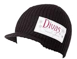 Divas SnowGear Black Knit Beanie with Visor