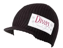 Divas SnowGear Black Knit Beanie with Visor lady knit wear