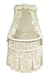 Badger Basket Elegance Round Baby Bassinet, White with Sage Toile