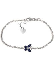 14k White Gold Sapphire Butterfly Bracelet