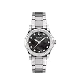 Bulova Ladies 96R125 20 Diamond Black Mother of Pearl Dial Bracelet Watch by Bulova