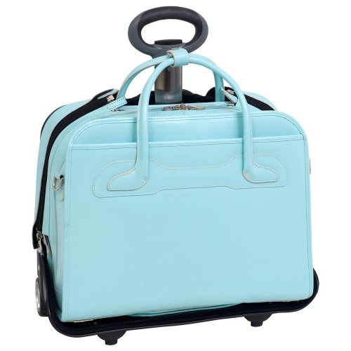 McKleinUSA Willowbrook Detachable Wheeled Ladies' Briefcase - Aqua Blue