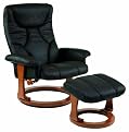 Dutailier Ultramotion Oslo European Classic Recliner Chair and Ottoman - Black