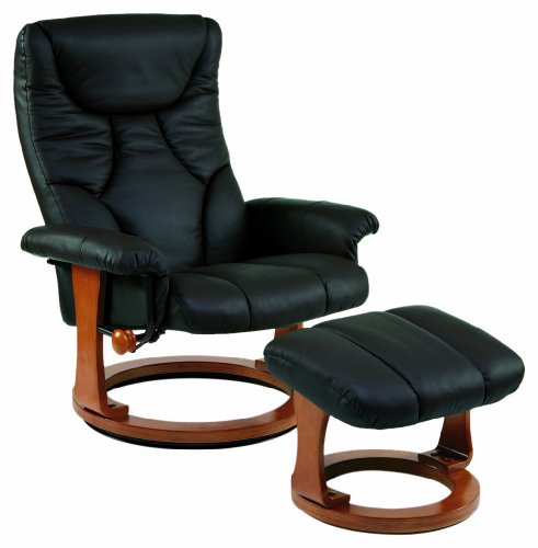 Dutailier Ultramotion Oslo European Classic Recliner Chair and Ottoman Set - Black Dutailier Ultramotion Oslo European Classic Recliner Chair and Ottoman Set - Black