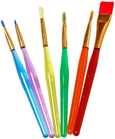 Paint Brush Lot 6pcs nylon multicolor plastic paintbrush/Watercolor paintbrush/Chinese children art brush set by Paint Brush