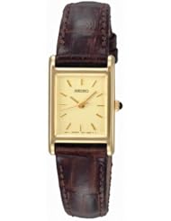 Seiko Champagne Dial Brown Leather Ladies Watch SXGN54