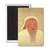 Portrait of Genghis Khan (c.1162-1227),.. - 3x2 inch Fridge Magnet - large magnetic button - Magnet