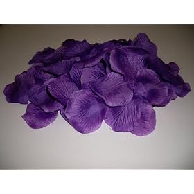 100 Beautiful Dark Purple Large Premium Silk Rose Petals