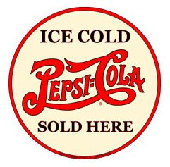 Ice Cold Pepsi Cola Round Metal Sign