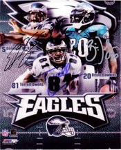 Signed Eagles, Philadelphia 8x10 By Donovan McNabb, Terrell Owens and Brian Dawkins Photo