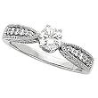 14K White Gold Diamond Wedding Set - 0.75 Ct.