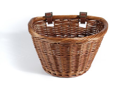 Nantucket Brant Point Collection Oval/Honey Stain Bicycle Basket (Brown, 13.5 X 11 X 8.75)