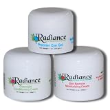 Radiance Trio Pak Natural Anti-Aging Therapeutic Skin Care Creams for Day and Night Plus Eye Gel for Men and Women + Sensitive Skin