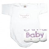 Baby Bodysuit White  Lith Blue Cloud Embroidery Grenadian  Grenada Country