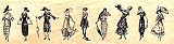 VINTAGE REVIEW of 9 FASHION LADIES RUBBER STAMP FOR CRAFTERS