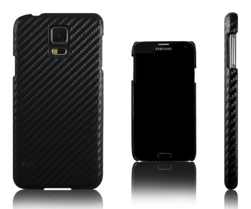 Xcessor Carbon Fibre Effect Hard Plastic Case for Samsung Galaxy S5 i9600. (Compatible with All Samsung Galaxy S5 Models). Black