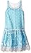 BTween Big Girls' Drop Waist Embroidered Mesh Dress with Contrast Lining