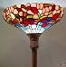 Brand New Gorgeous Tiffany Stained Glass Hand Carved Style Torchier Floor Pole Lamp Lamps-d14 X H69