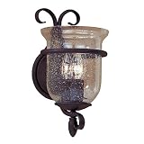 Sea Gull Lighting 4000-07 Manor House Three-Light Vanity Wall Sconce, Weathered Iron Finish with Clear Seeded Glass