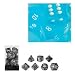 Chessex 27416 - Würfelset Frosted hellblau/weiß, 7 verschiedene Würfel