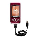 Coiled Power Hot Sync and Charge USB Data Cable w/ Tip Exchange for the Sony Ericsson w760c - Gomadic Brand