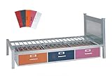 American Furniture Alliance Locker Twin Bed with 3 Drawers, Multicolor