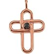 14K Rose Gold Onyx Cross Pendant