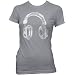 Headphones Ladies Fine Jersey T-Shirt, Slate, 2XL