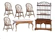 Dollhouse Miniature Kitchen Set in Walnut with Sideboard