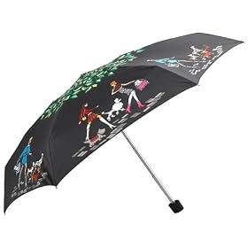 Totes Umbrella with Dog Print, Black
