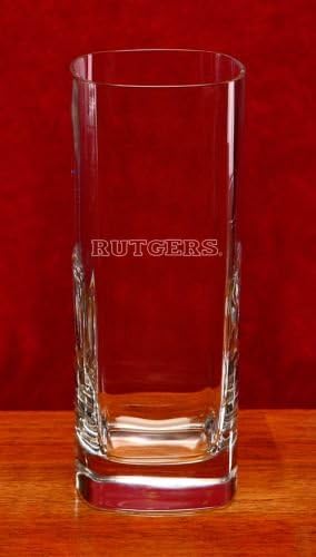 Rutgers Scarlet Knights 13.5 Oz Deep Etched Tall Double Old Fashion Glass
