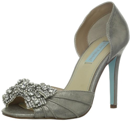 Blue by Betsey Johnson Women’s Gown Pump,Silver Metallic,10 M US