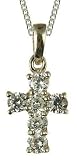 Silver Cubic Zirconia Cross 18 Curb