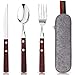 Premium Quality Stainless Steel Travel Utensils with Case, Healthy & Eco-Friendly 3pc Full Size Fork, Spoon,Knife Cutlery Ideal for Travel, Portable Utensils Set with Case, Reusable Utensils with Case