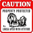 CAUTION: LHASA APSO with attitude dog sign